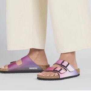 Birkenstock Arizona  BS Vegan OmbrePink /Purple Women sandals.Narrow.Sz 7
